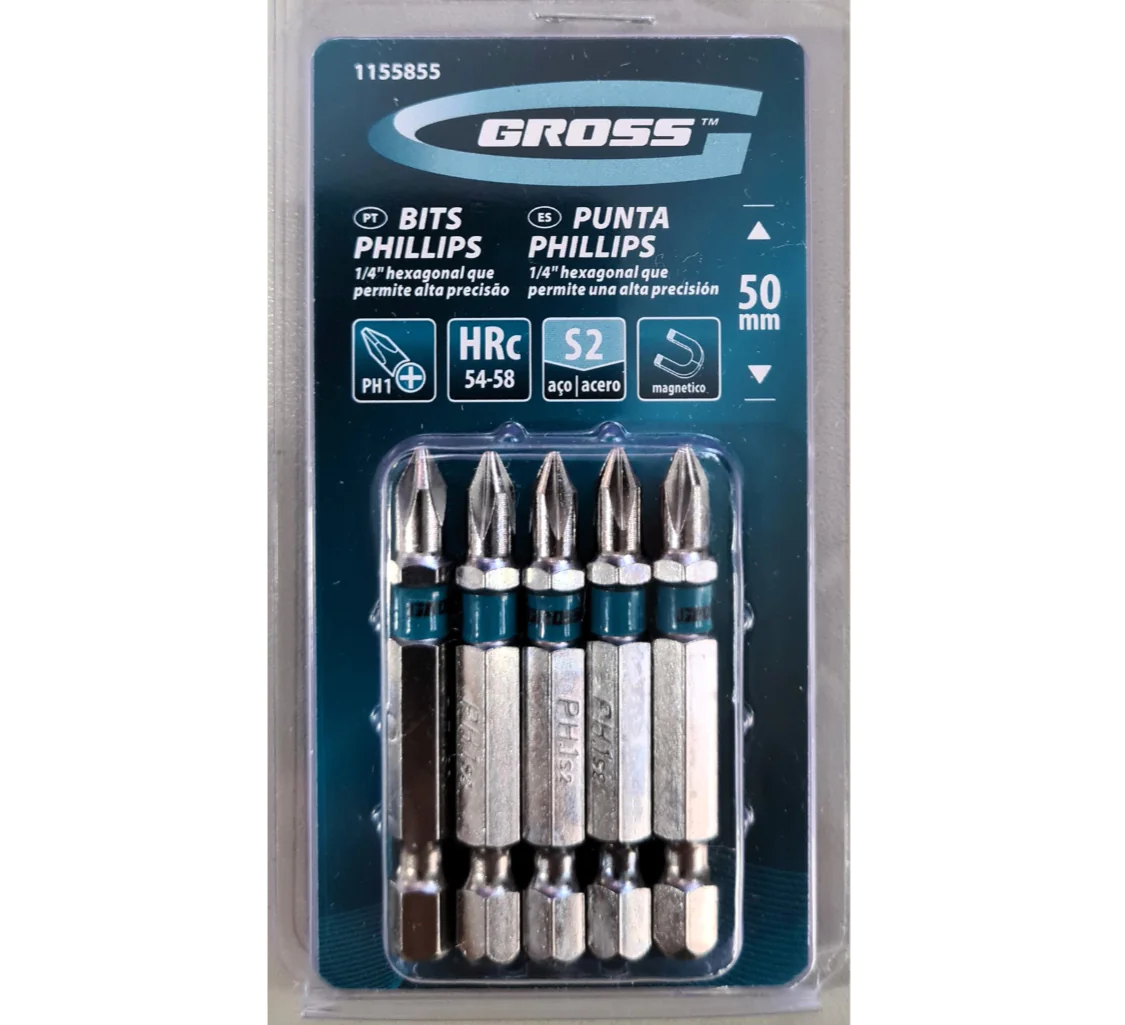 Bits Phillpis 1 4 50mm Ponta PH1 5 Peças TW009-3